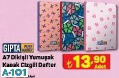 GIPTA A7 DİKİŞLİ YUMUŞAK KAPAK ÇİZGİLİ DEFTER